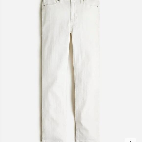 J. Crew Womens Jeans 28 Tall White 9” Mid Rise Slim Straight Leg Stretch BQ306 - Picture 7 of 7